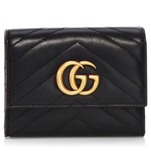 💯AUTHENTIC GUCCI MARMONT MATELASSÉ TRIFOLD WALLET